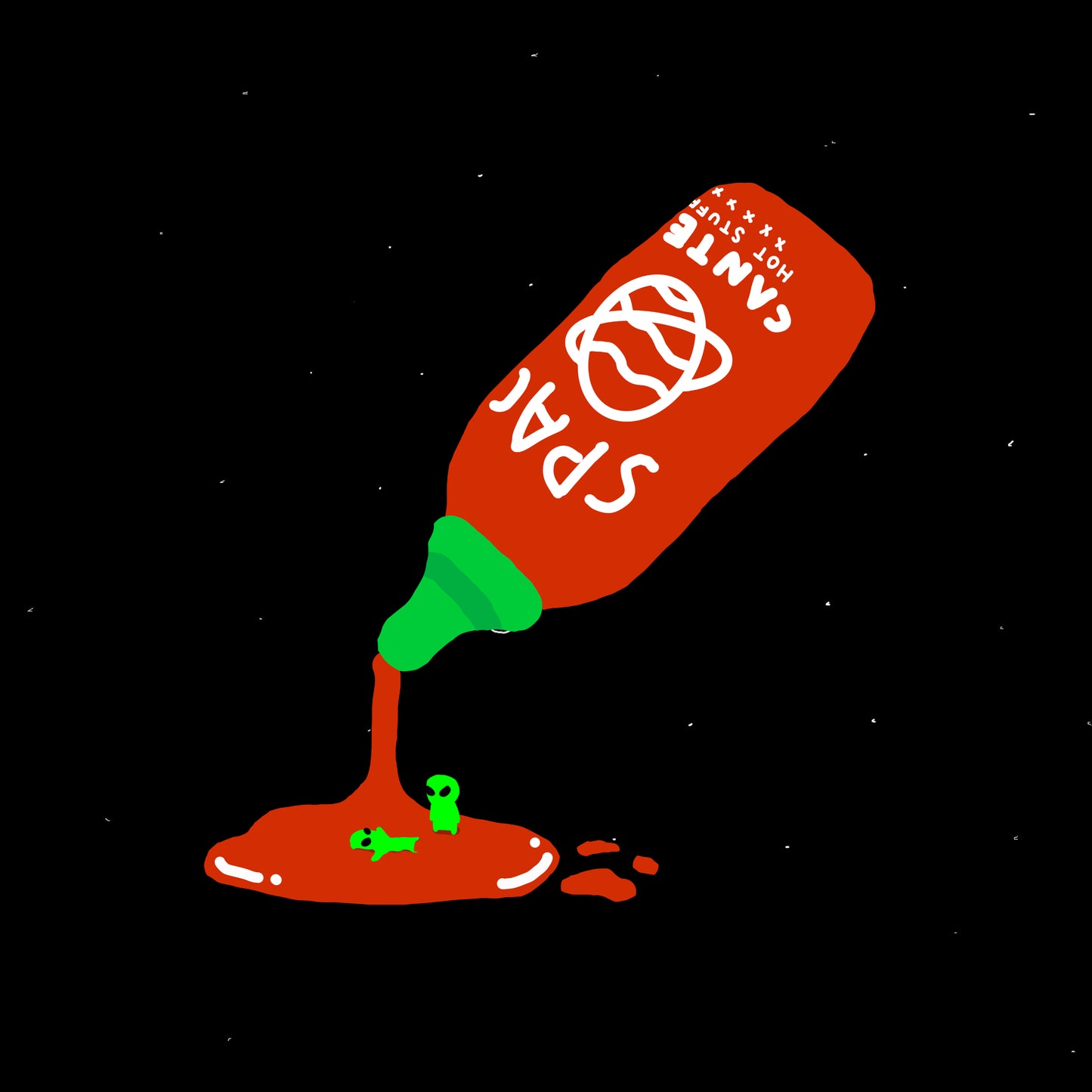 Unisex Alien Sriracha Party T Shirt Black